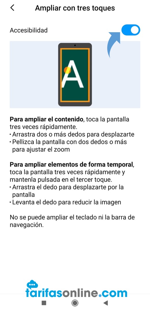 Información sobre ampliar